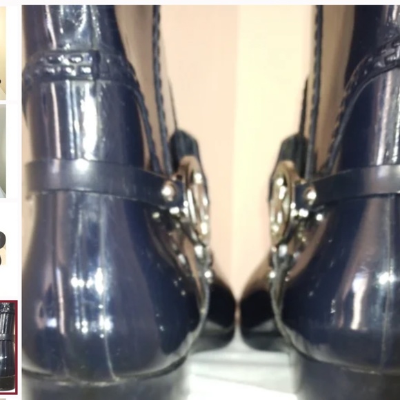 Midnight Blue Jean Navy MICHAEL KORS Silver Fulton Harness Rain Boot - Picture 4 of 4